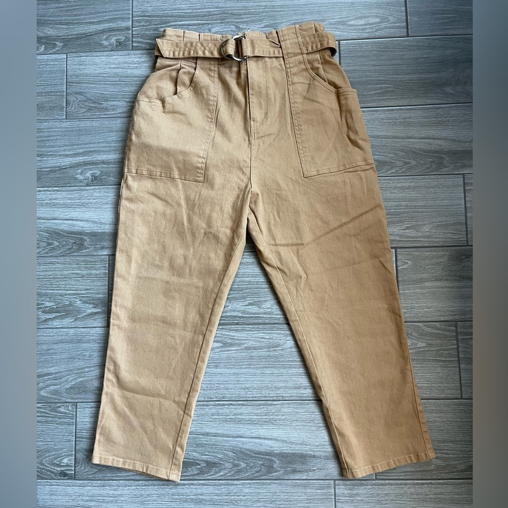 Anthropologie| Skies are Blue, Brown Tapered Paperbag KhakisโSize Small!โขโขโข